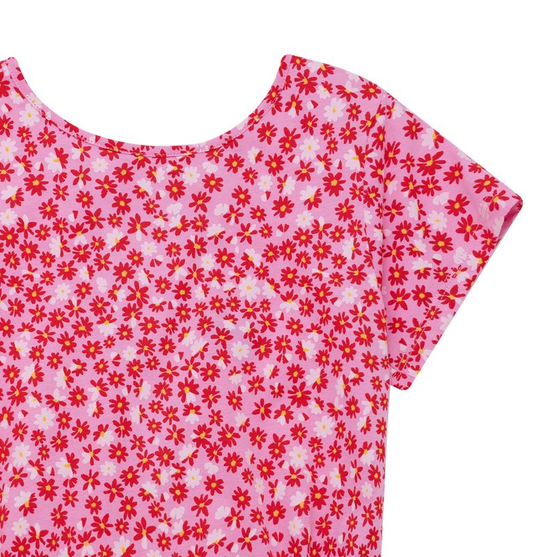 Vestido-manga-corta-para-niña-Ropa-nina-Rosado