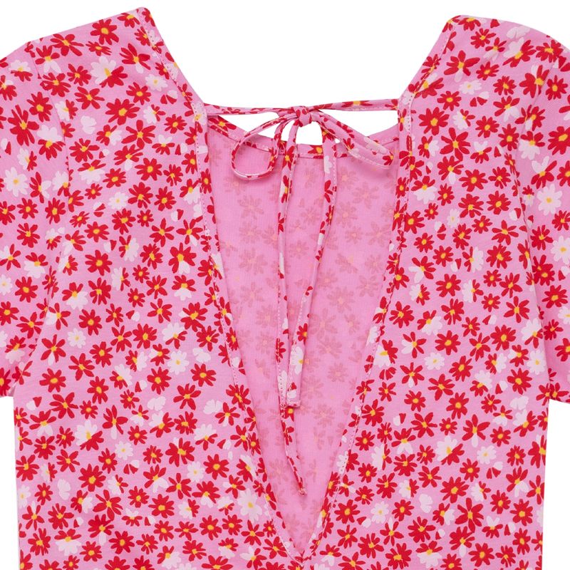 Vestido-manga-corta-para-niña-Ropa-nina-Rosado