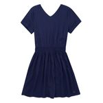 Vestido-manga-corta-para-niña-Ropa-nina-Azul