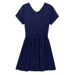 Vestido-manga-corta-para-niña-Ropa-nina-Azul