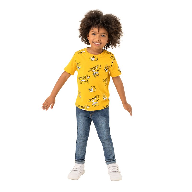 Camiseta-manga-corta-para-bebe-niño-Ropa-bebe-nino-Amarillo