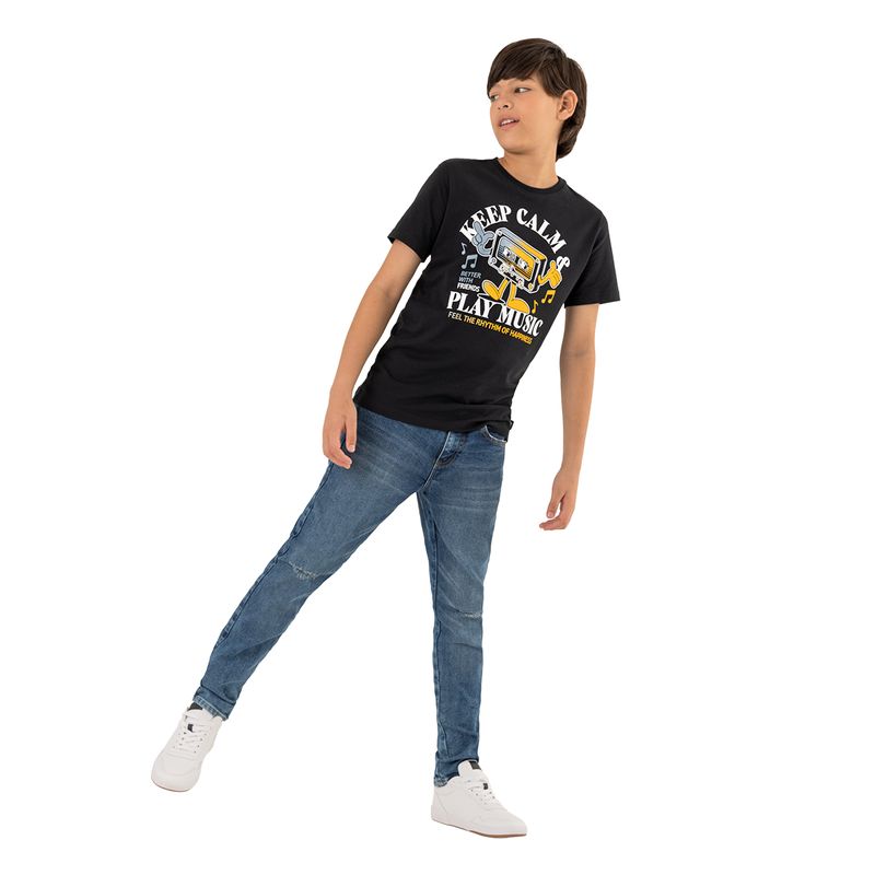 Camiseta-manga-corta-para-niño-Ropa-nino-Negro