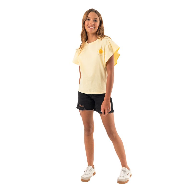 Camiseta-manga-corta-para-niña-Ropa-nina-Amarillo