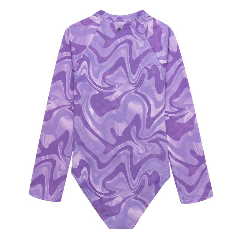 Vestido-de-baño-entero-manga-larga-para-niña-Ropa-nina-Morado