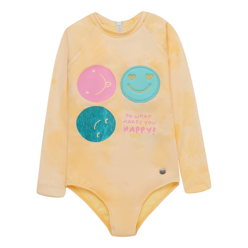 Vestido-de-baño-entero-manga-larga-para-bebe-niña-Ropa-bebe-nina-Amarillo