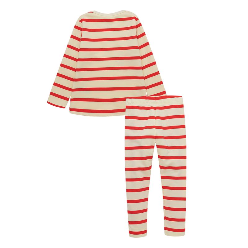 Conjunto-pijama-de-camiseta-manga-larga-pantalon-de-sudadera-para-bebe-niña-Ropa-bebe-nina-Rojo