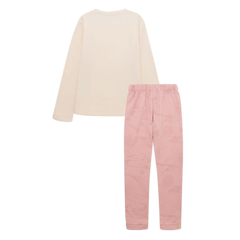 Conjunto-pijama-de-camiseta-manga-corta-pantalon-largo-para-niña-Ropa-nina-Rosado