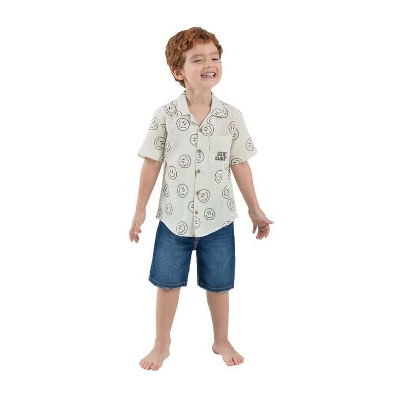 Camisa-manga-corta-con-bolsillo-para-bebe-niño-Ropa-bebe-nino-Cafe