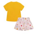 Conjunto-pijama-de-camiseta-manga-corta-short-para-bebe-niña-Ropa-bebe-nina-Amarillo