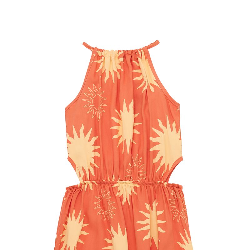 Vestido-manga-sisa-con-aberturas-laterales-para-niña-Ropa-nina-Rosado