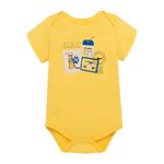 Body-manga-corta-para-recien-nacido-niño-Ropa-recien-nacido-nino-Amarillo