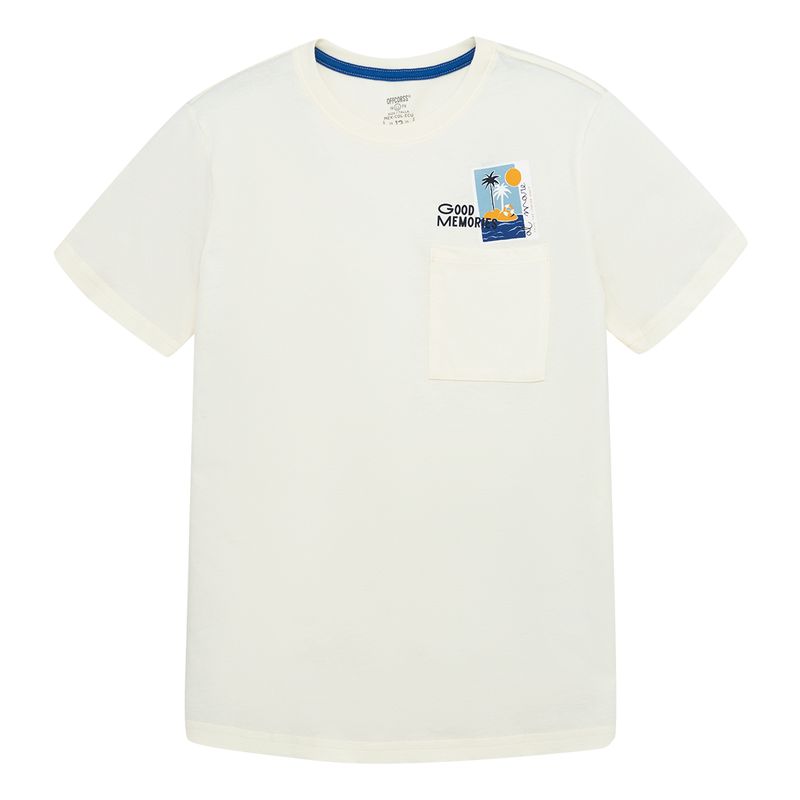 Camiseta-manga-corta-con-bolsillo-para-niño-Ropa-nino-Amarillo