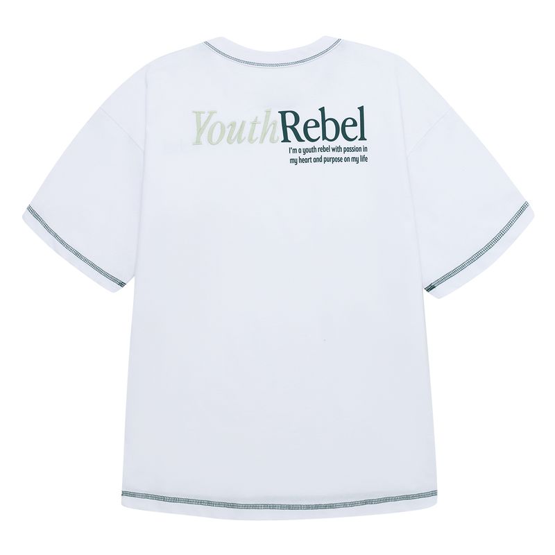Camiseta-manga-corta-silueta-oversize-para-niño-Ropa-nino-Blanco