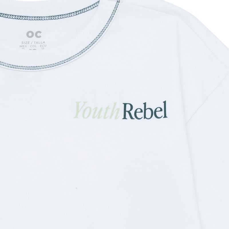 Camiseta-manga-corta-silueta-oversize-para-niño-Ropa-nino-Blanco