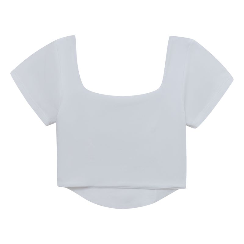 Camiseta-manga-corta-tipo-corset-para-niña-Ropa-nina-Blanco