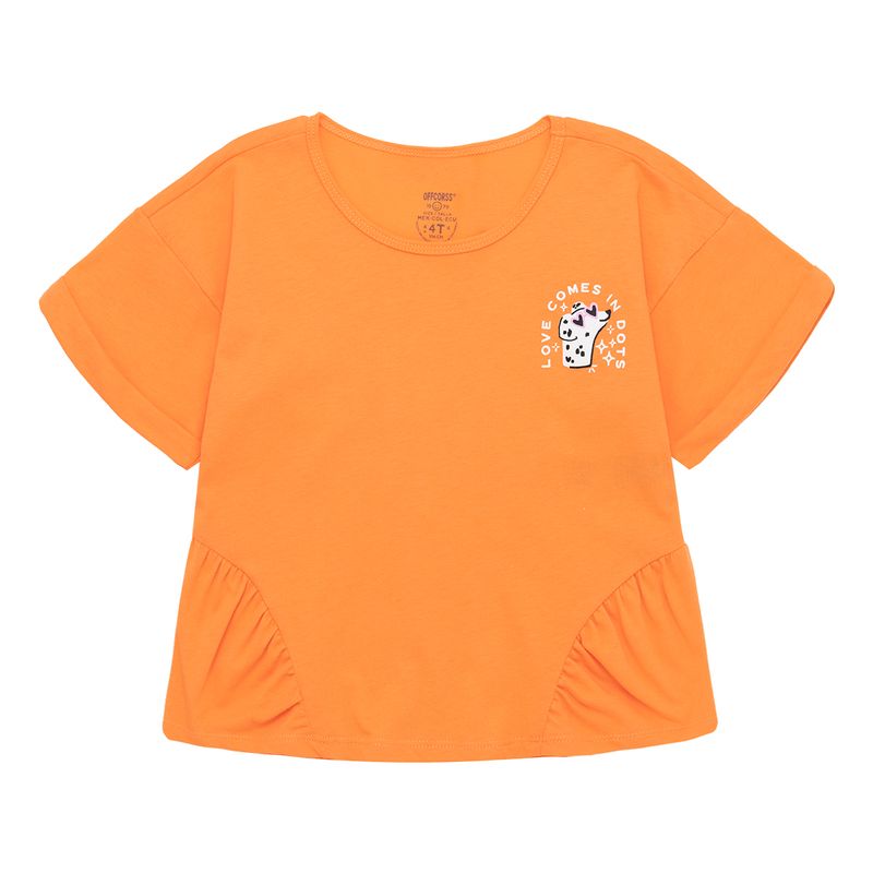 Camiseta-manga-corta-para-bebe-niña-Ropa-bebe-nina-Naranja