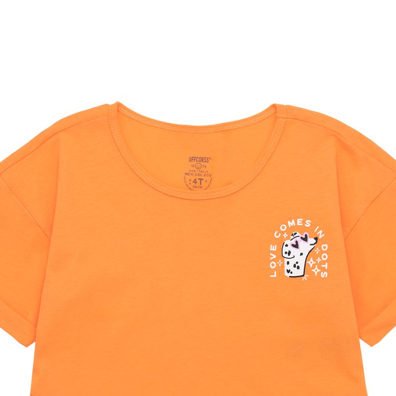 Camiseta-manga-corta-para-bebe-niña-Ropa-bebe-nina-Naranja