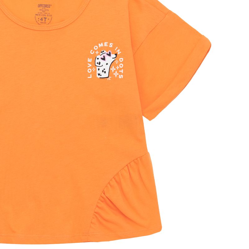 Camiseta-manga-corta-para-bebe-niña-Ropa-bebe-nina-Naranja