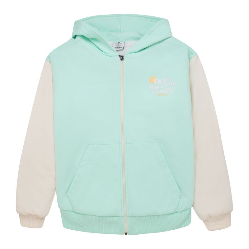 Buzo-abierto-con-capucha-para-niña-Ropa-nina-Verde