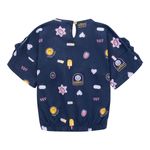 Camiseta-manga-corta-con-moños-en-mangas-para-bebe-niña.-Ropa-bebe-nina-Azul