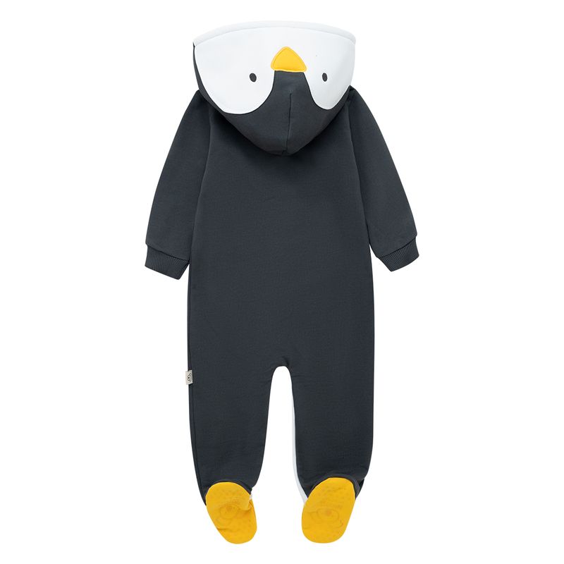 Disfraz-enterizo-de-piecitos-con-estampado-de-pinguino-para-recien-nacido-unisex.-Ropa-recien-nacido-nino-Gris