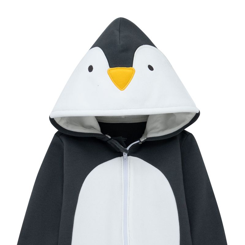 Disfraz-enterizo-de-piecitos-con-estampado-de-pinguino-para-recien-nacido-unisex.-Ropa-recien-nacido-nino-Gris