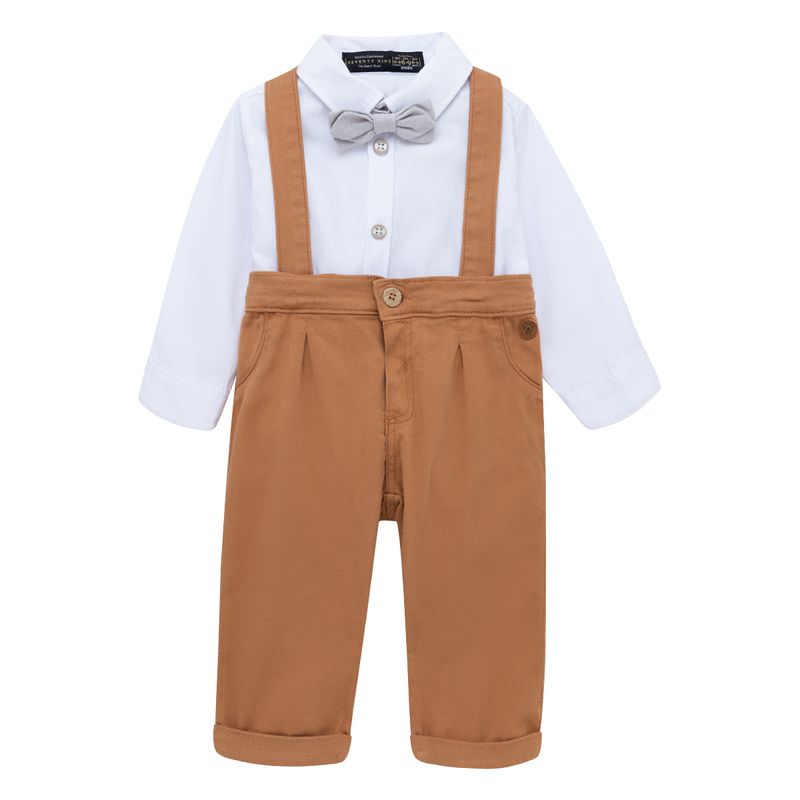 Conjunto-body-camisa---pantalon-con-cargaderas---corbatin-para-recien-nacido-niño.-Ropa-recien-nacido-nino-Cafe