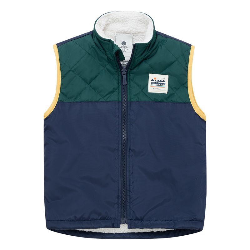 Chaleco-doble-faz-acolchado-para-bebe-niño-Ropa-bebe-nino-Verde