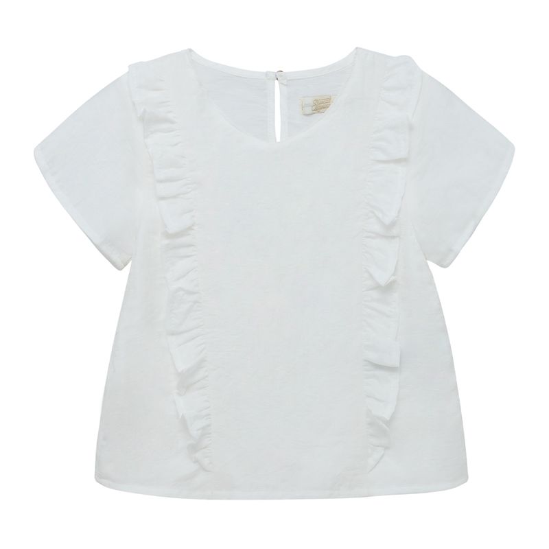 Camisa-manga-corta-con-boleros-para-bebe-niña-Ropa-bebe-nina-Gris