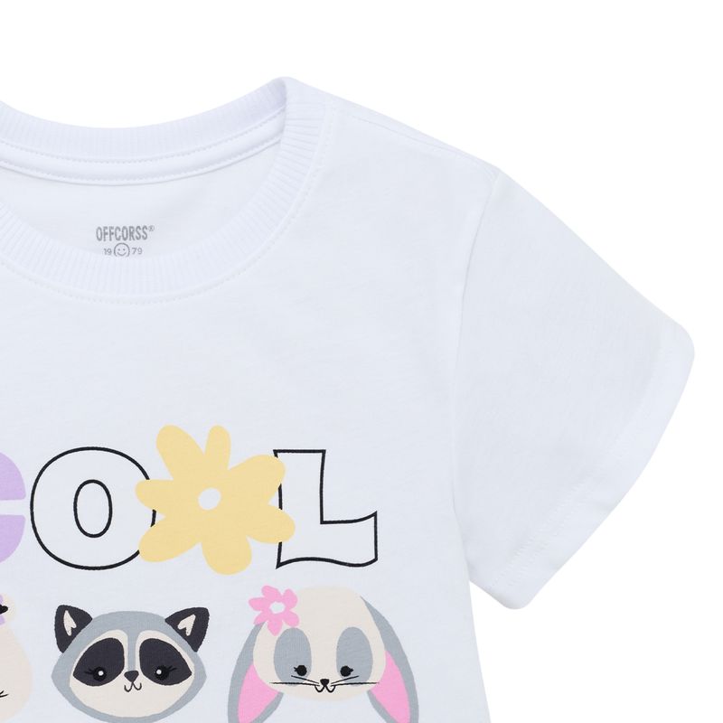 Camiseta-manga-corta-con-grafico-divertido-para-bebe-niña-Ropa-bebe-nina-Blanco