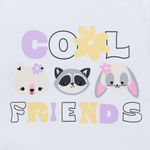 Camiseta-manga-corta-con-grafico-divertido-para-bebe-niña-Ropa-bebe-nina-Blanco