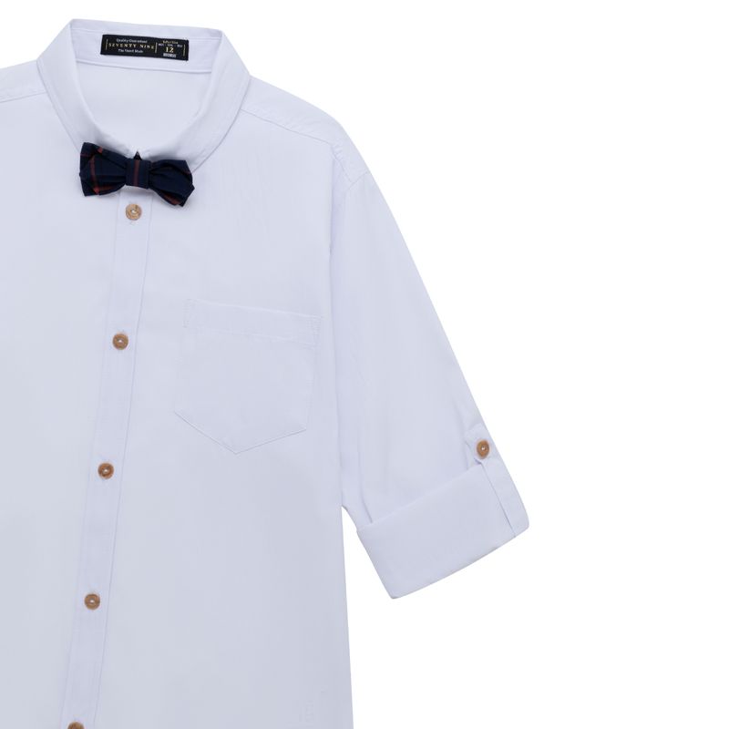 Camisa-manga-larga-con-corbatin-para-niño-Ropa-nino-Blanco