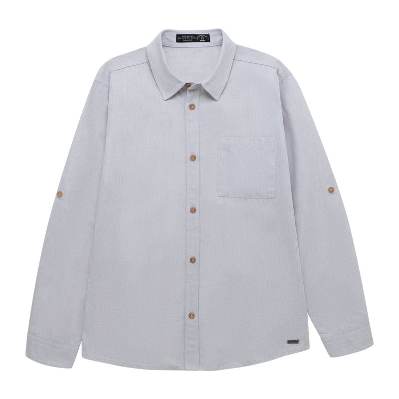 Camisa-manga-larga-para-niño-Ropa-nino-Gris