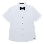 Camisa-manga-corta-con-corbatin-para-niño-Ropa-nino-Blanco