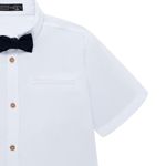 Camisa-manga-corta-con-corbatin-para-niño-Ropa-nino-Blanco