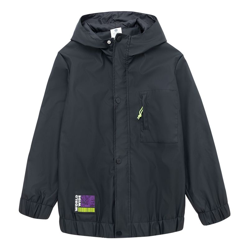 Chaqueta-hidrofobico-tipo-parka-para-niño-Ropa-nino-Negro