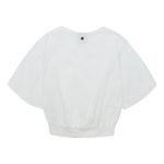 Camisa-manga-corta-tipo-crop-con-frente-cruzado-para-niña-Ropa-nina-Blanco
