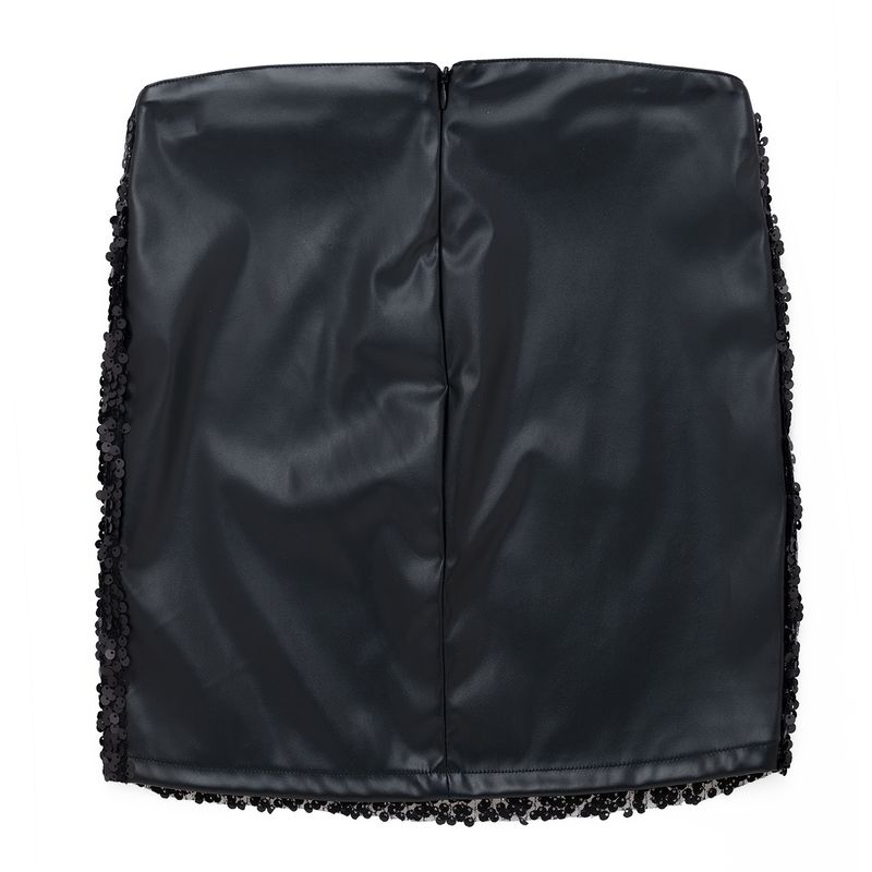 Minifalda-con-lentejuelas-para-niña-Ropa-nina-Gris
