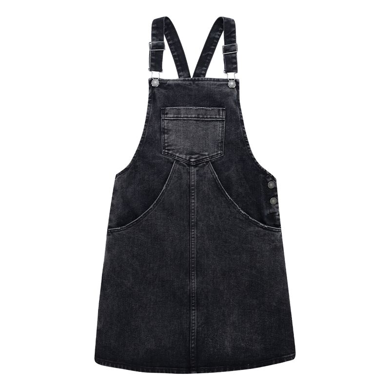 Overall-corto-tipo-jardinera-con-bolsillos-asimetricos-para-niña-Ropa-nina-Indigo-oscuro