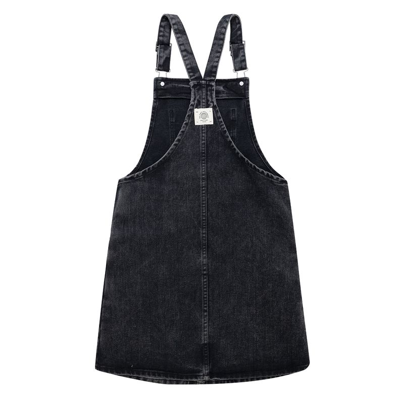 Overall-corto-tipo-jardinera-con-bolsillos-asimetricos-para-niña-Ropa-nina-Indigo-oscuro