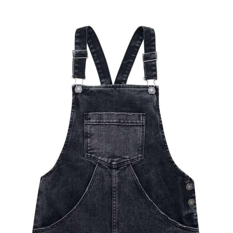 Overall-corto-tipo-jardinera-con-bolsillos-asimetricos-para-niña-Ropa-nina-Indigo-oscuro