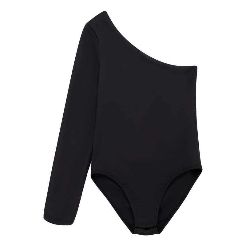 Body-de-un-solo-hombro-para-niña-Ropa-nina-Gris