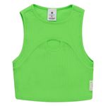 Camiseta-manga-sisa-tipo-crop-con-abertura-para-niña-Ropa-nina-Verde