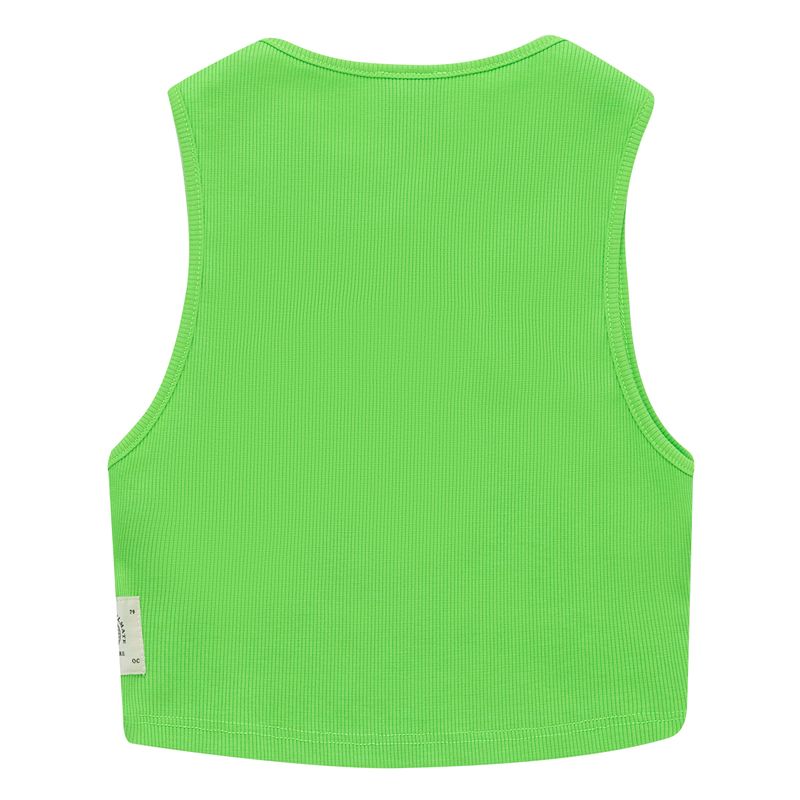 Camiseta-manga-sisa-tipo-crop-con-abertura-para-niña-Ropa-nina-Verde