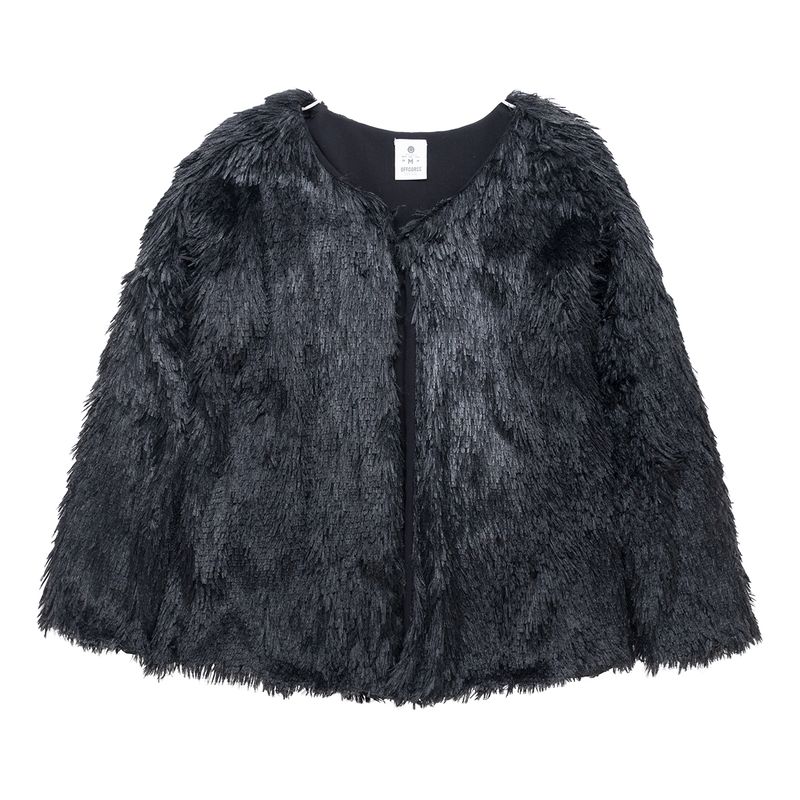 Chaqueta-tipo-abrigo-afelpado-para-niña-Ropa-nina-Gris