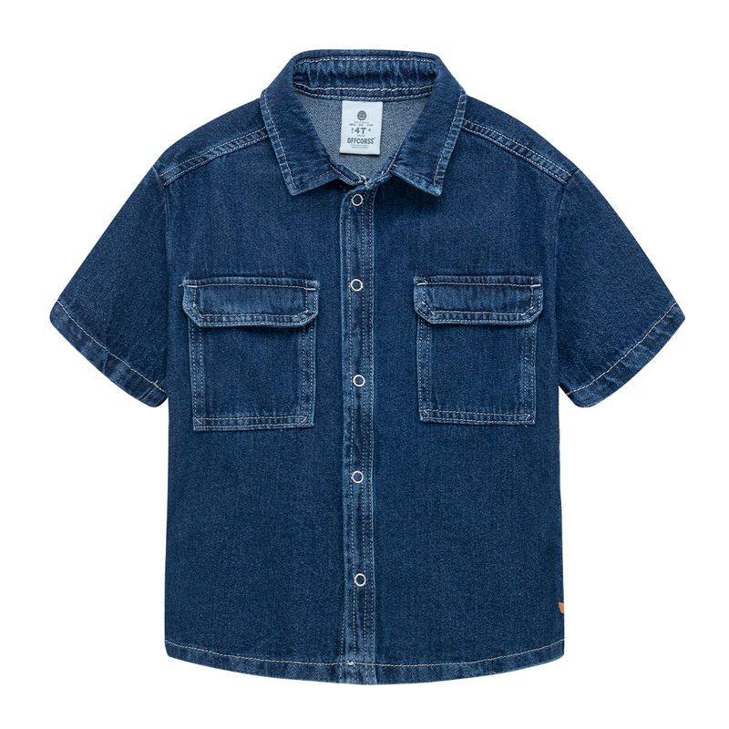 Camisa-manga-corta-para-bebe-niño-Ropa-bebe-nino-Indigo-oscuro