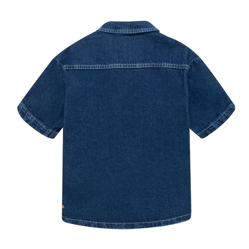 Camisa-manga-corta-para-bebe-niño-Ropa-bebe-nino-Indigo-oscuro