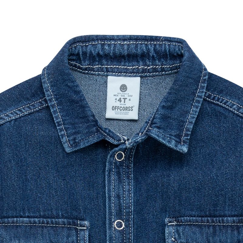 Camisa-manga-corta-para-bebe-niño-Ropa-bebe-nino-Indigo-oscuro