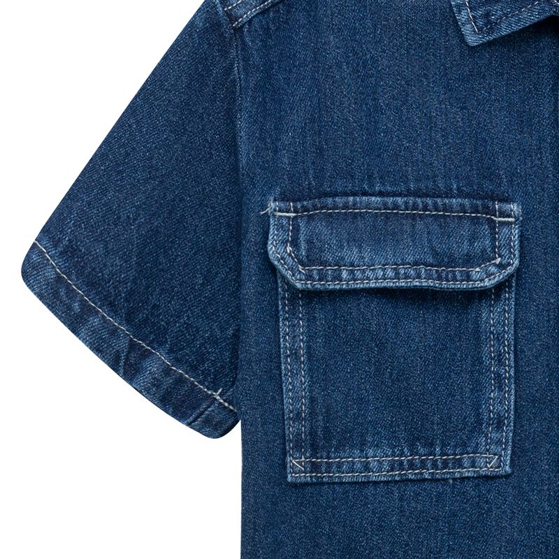 Camisa-manga-corta-para-bebe-niño-Ropa-bebe-nino-Indigo-oscuro