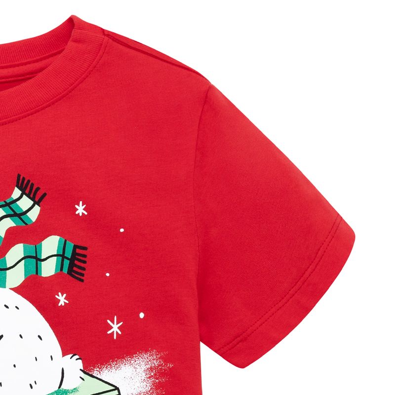 Camiseta-manga-corta-navideña-para-bebe-niño-Ropa-bebe-nino-Rojo